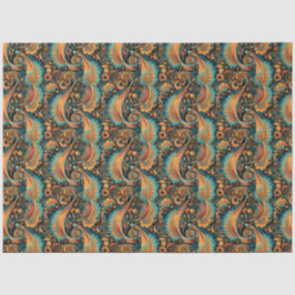 Papel De Seda Padrão de Abstrato de Flor do Ouro de Paisley 11