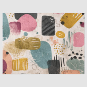 Papel De Seda Padrão de Abstrato do Modern Boho Coloração text