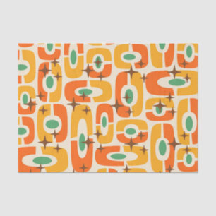 Papel De Seda Padrão de Abstrato Moderno do Meio século de Retro