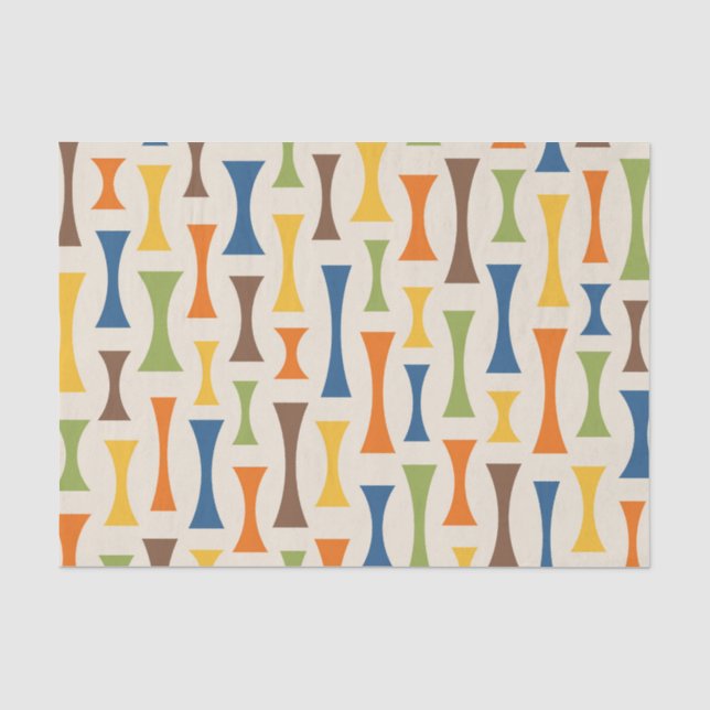 Papel De Seda Padrão de Abstrato Moderno do Meio século Retroati (Frente )