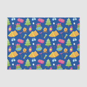 Papel De Seda Padrão de acampamento de verão bonito