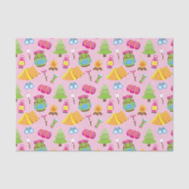 Papel De Seda Padrão de acampamento de verão bonito