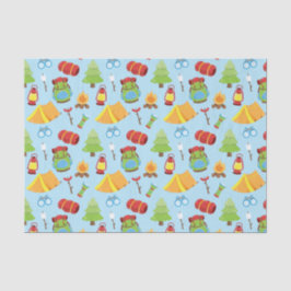 Papel De Seda Padrão de acampamento de verão bonito