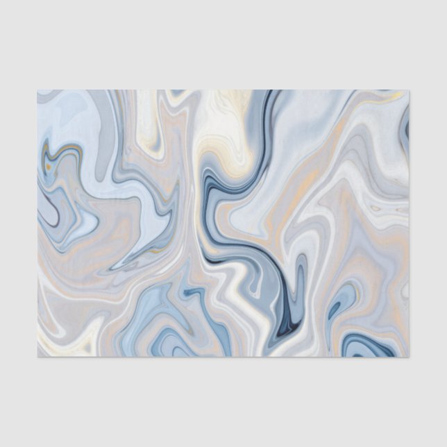 Papel De Seda Padrão de Ágata Azul e Bege (Frente )