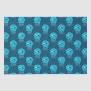 Papel De Seda Padrão De Água-Vapor De Cartoon Em Azul