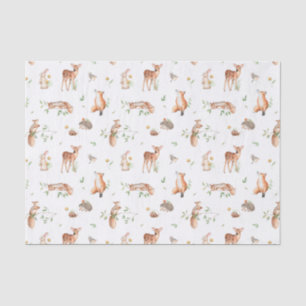 Papel De Seda Padrão de Amigos de Animais da Floresta Cura