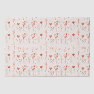 Papel De Seda Padrão de Amor da Flor Doce