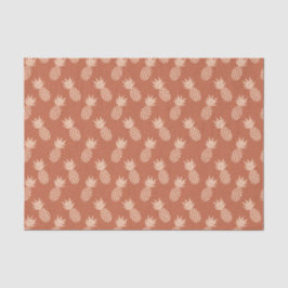 Papel De Seda Padrão de ananás tropical Terracotta e Peach