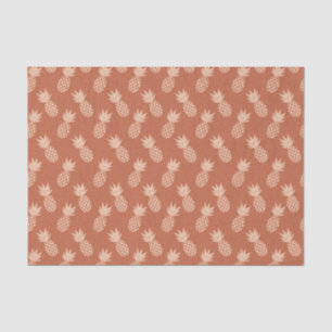 Papel De Seda Padrão de ananás tropical Terracotta e Peach