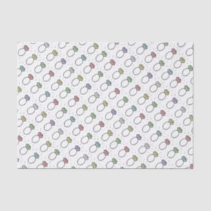 Papel De Seda Padrão de Anéis de Diamante Ilustrado