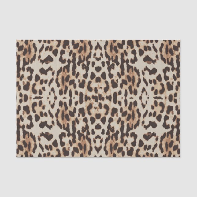 Papel De Seda Padrão de Animais de Impressão do Leopard (Frente )