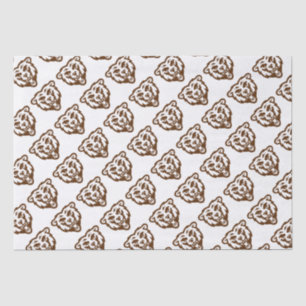 Papel De Seda Padrão de Animais Russos da Floresta Marrom-Urso