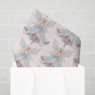 Papel De Seda Padrão de Anjo Mágico Fada em Cores Pastel 