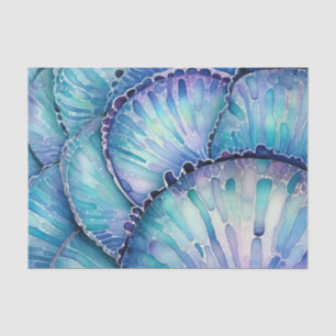 Papel De Seda Padrão de Aquarela de Abstrato de Shell Abalone