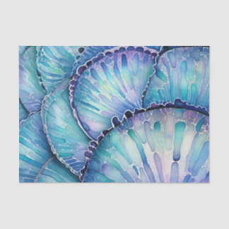 Papel De Seda Padrão de Aquarela de Abstrato de Shell Abalone