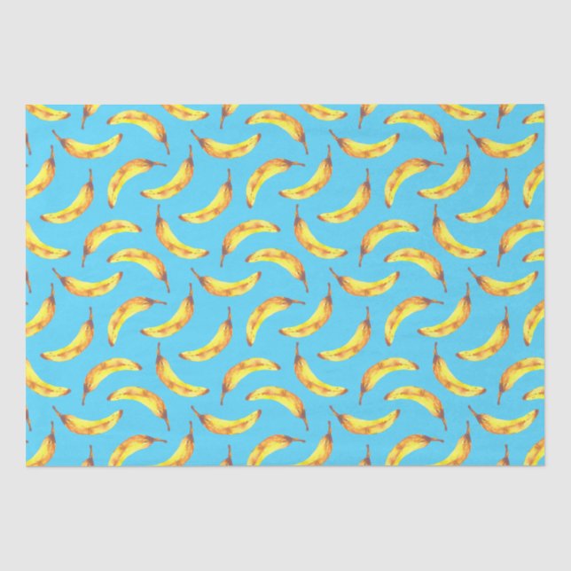 Papel De Seda Padrão de Aquarela de Bananas (Frente )