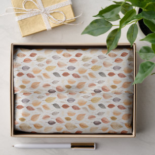 Papel De Seda Padrão de Aquarela de Folhas de Outono Marrom Dour