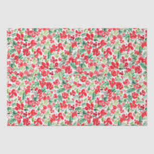 Papel De Seda Padrão de aquarela de Natal Vermelho