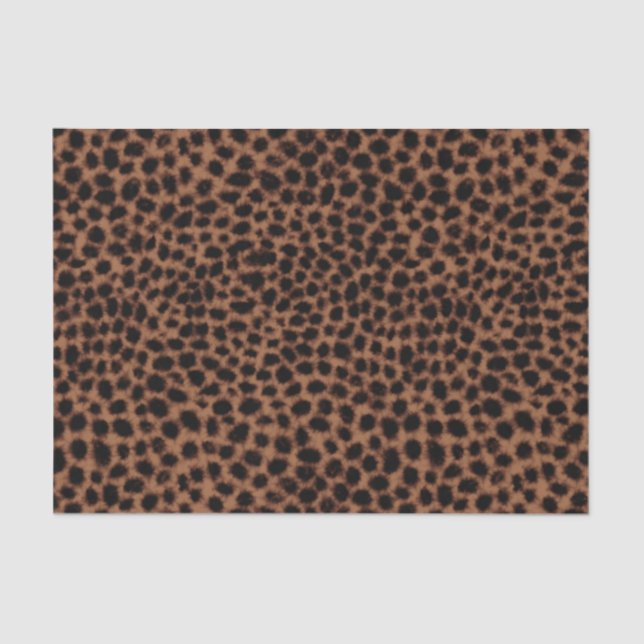 Papel De Seda Padrão de aquarela leopardo (Frente )