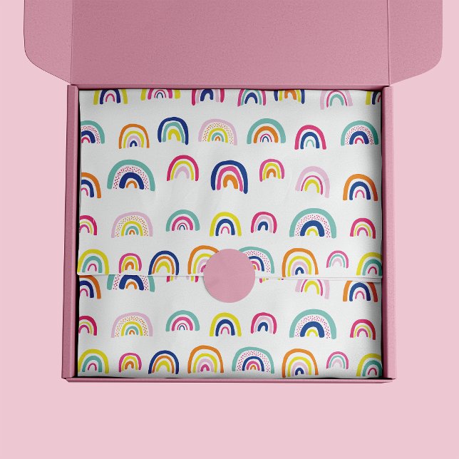 Papel De Seda Padrão de arco-íris (Colorful rainbow pattern tissue paper)