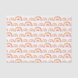 Papel De Seda Padrão de arco-íris aquarela laranja Boho