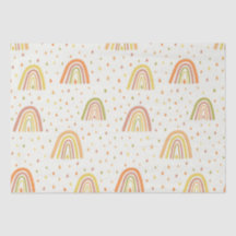 Padrão de Arco-íris Boho Laranja e Amarelo Pastel