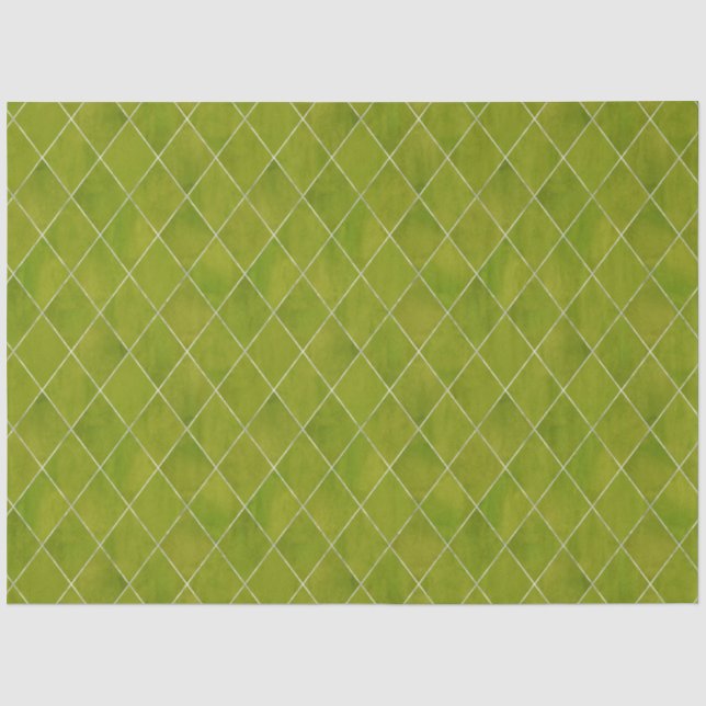 Papel De Seda Padrão de Argila Verde Clássico de Luxo  (Frente )