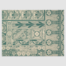 Papel De Seda Padrão de Arte Botânica Decorativa Nouveau