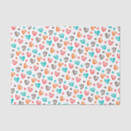 Papel De Seda Padrão de Arte Coral Vermelho Cor-de-Rosa Azul Aqu