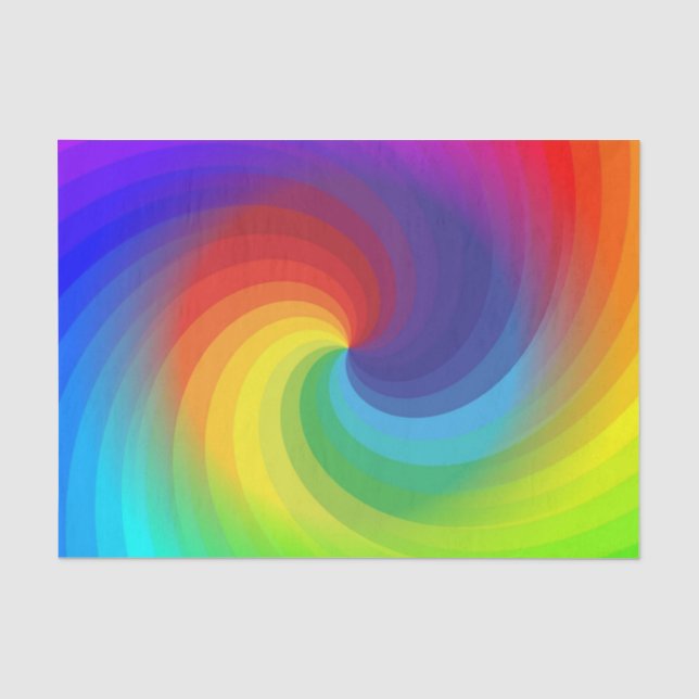 Papel De Seda Padrão de Arte de Remoinho de Arco-íris de Tingime (Frente )