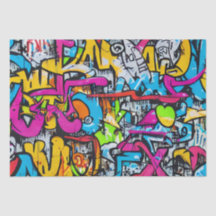 Padrão de Arte de Rua Grafite Cores Brilhantes e N
