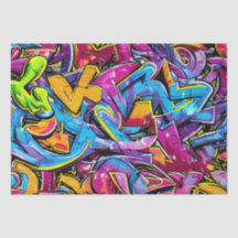 Padrão de Arte de Rua Grafite Cores Brilhantes e N