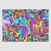 Padrão de Arte de Rua Grafite Cores Brilhantes e N
