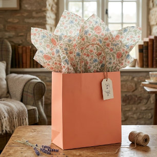 Papel De Seda Padrão de Arte Floral do Chique Inglês Elegante