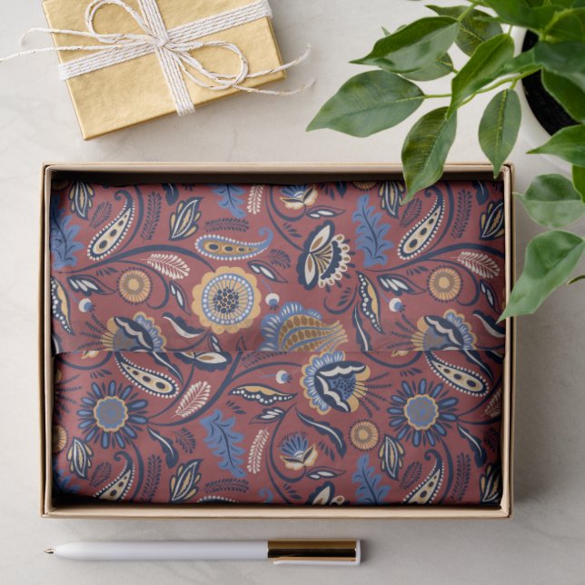 Papel De Seda Padrão de Arte Folclórica  (Presente)