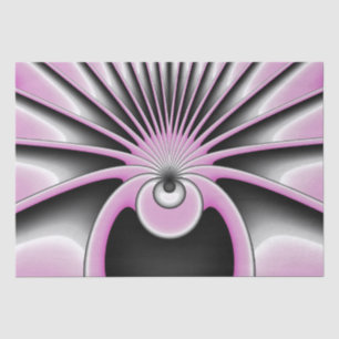 Papel De Seda Padrão de Arte Fractal Moderno Abstrato