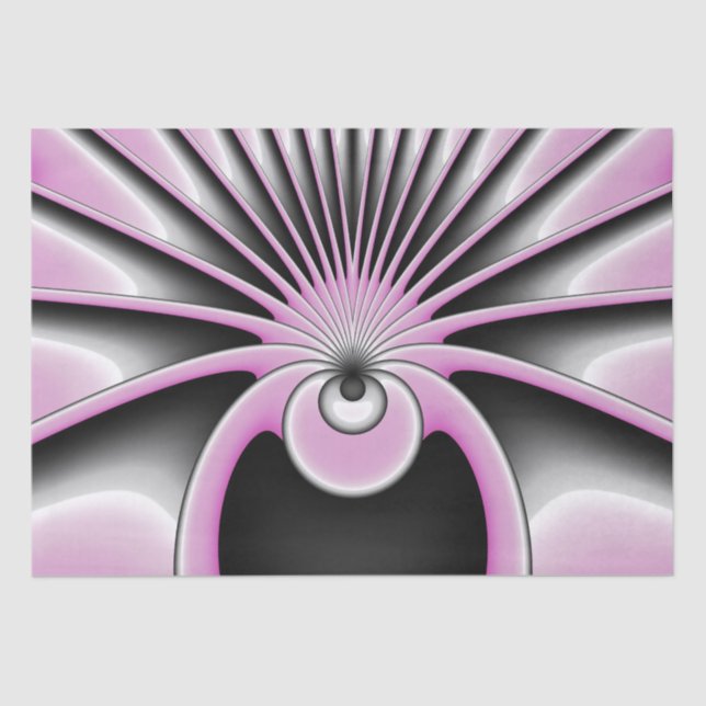 Papel De Seda Padrão de Arte Fractal Moderno Abstrato (Frente )