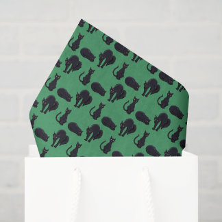 Papel De Seda Padrão de Arte Pixel de Gatos Pretos Bruxos de Hal