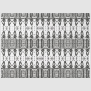 Papel De Seda Padrão de Arte Tribal Ocidental Branco Preto Cavei