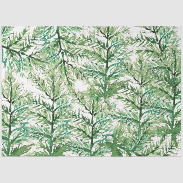 Papel De Seda Padrão de Árvore pintada à mão (Frente )