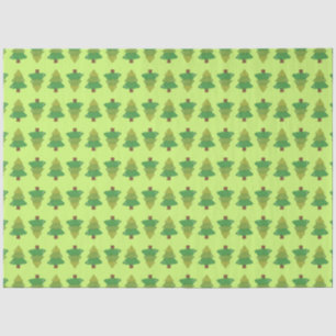 Papel De Seda Padrão de Árvores em Verde