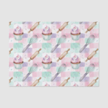 Padrão de Assar Cupcake Rosa Pastel e Hortelã