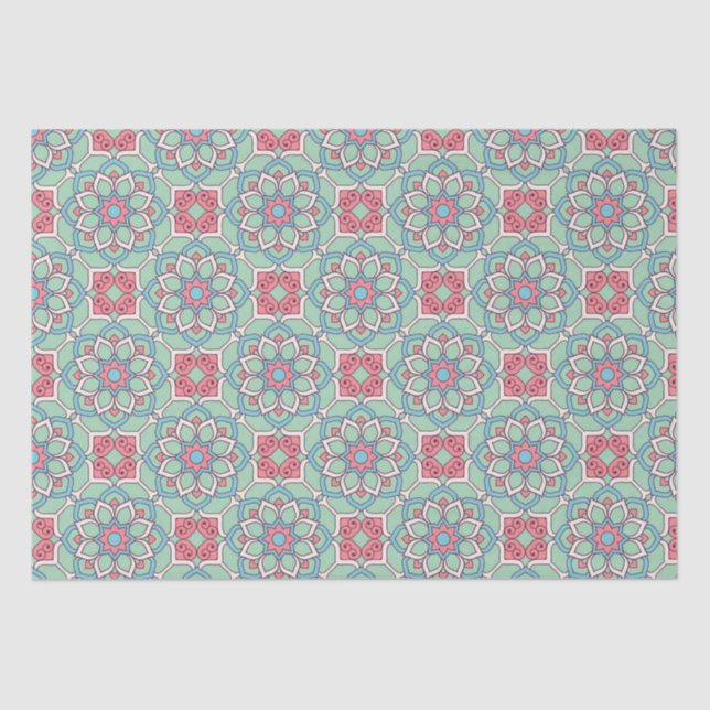 Papel De Seda Padrão de Azulejo de Mandala/Marrocos (Frente )