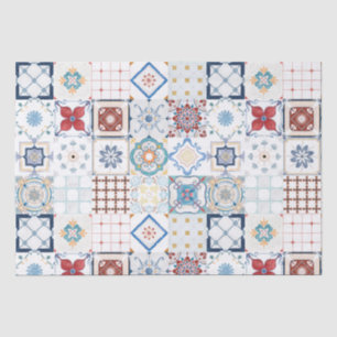 Papel De Seda Padrão de Azulejo marroquino