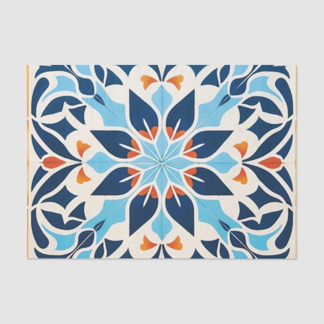 Papel De Seda padrão de azulejo marroquino fofo (Frente )