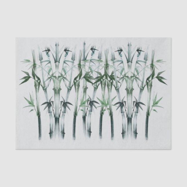 Papel De Seda Padrão de Bambu Verde de Descopagação Japonês (Frente )