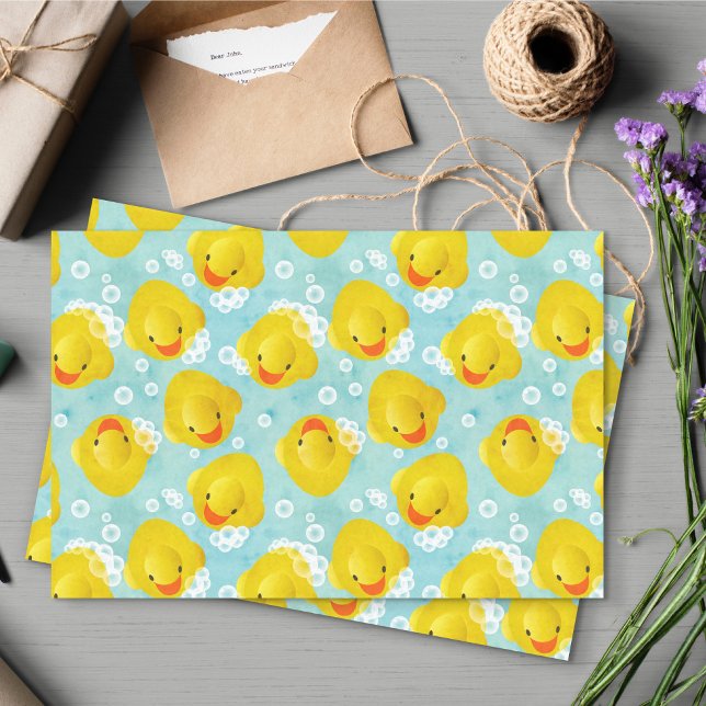 Papel De Seda Padrão de Banho de Patos de Borracha (Rubber Duckie Tissue Paper)
