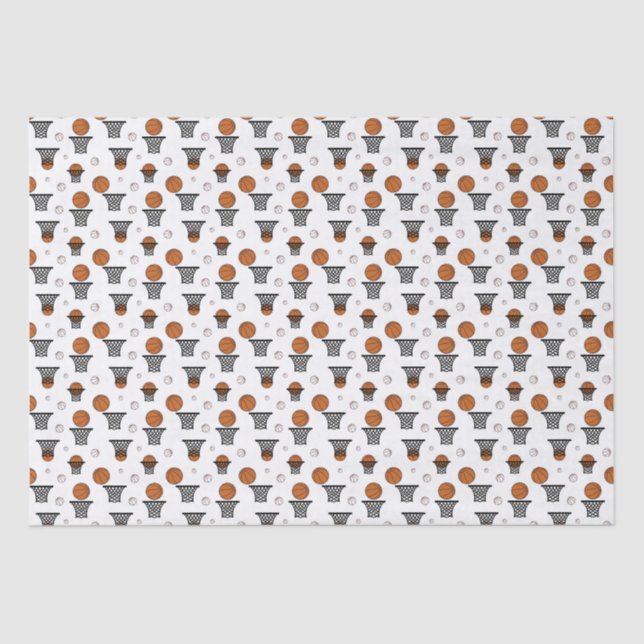 Papel De Seda Padrão de basquete (Frente )