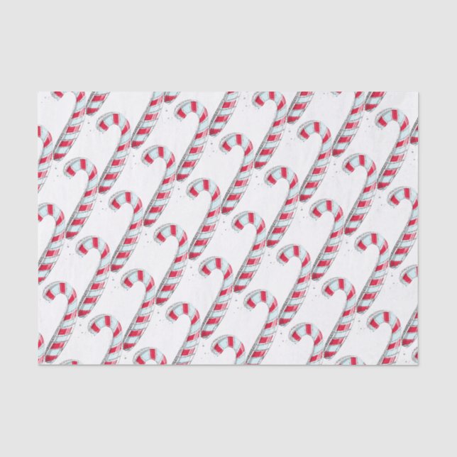 Papel De Seda Padrão de Bastão de Natal (Frente )