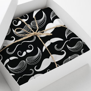 Papel De Seda Padrão de Bigode Hipster